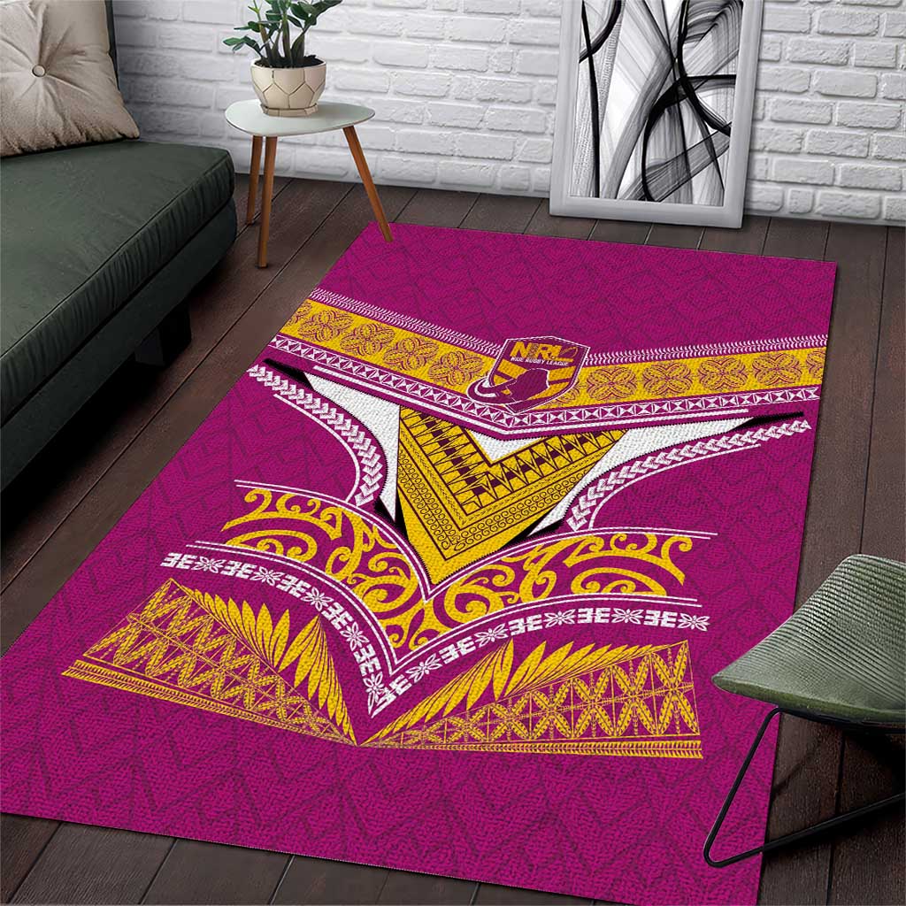 Rugby Niue Area Rug Hiapo Tribal Heritage Tattoos Pink Color - Polynesian Pride