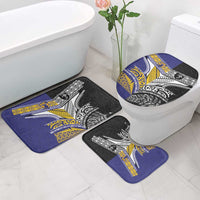 Rugby Niue and Aotearoa Bathroom Set Hiapo with Maori Moko Tribal Heritage Tattoos - Polynesian Pride