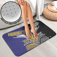 Rugby Niue and Aotearoa Bathroom Set Hiapo with Maori Moko Tribal Heritage Tattoos - Polynesian Pride