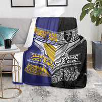 Rugby Niue and Aotearoa Blanket Hiapo with Maori Moko Tribal Heritage Tattoos - Polynesian Pride