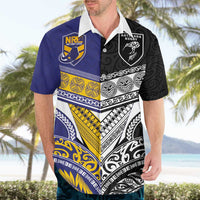Custom Rugby Niue and Aotearoa Hawaiian Shirt Hiapo with Maori Moko Tribal Heritage Tattoos - Polynesian Pride