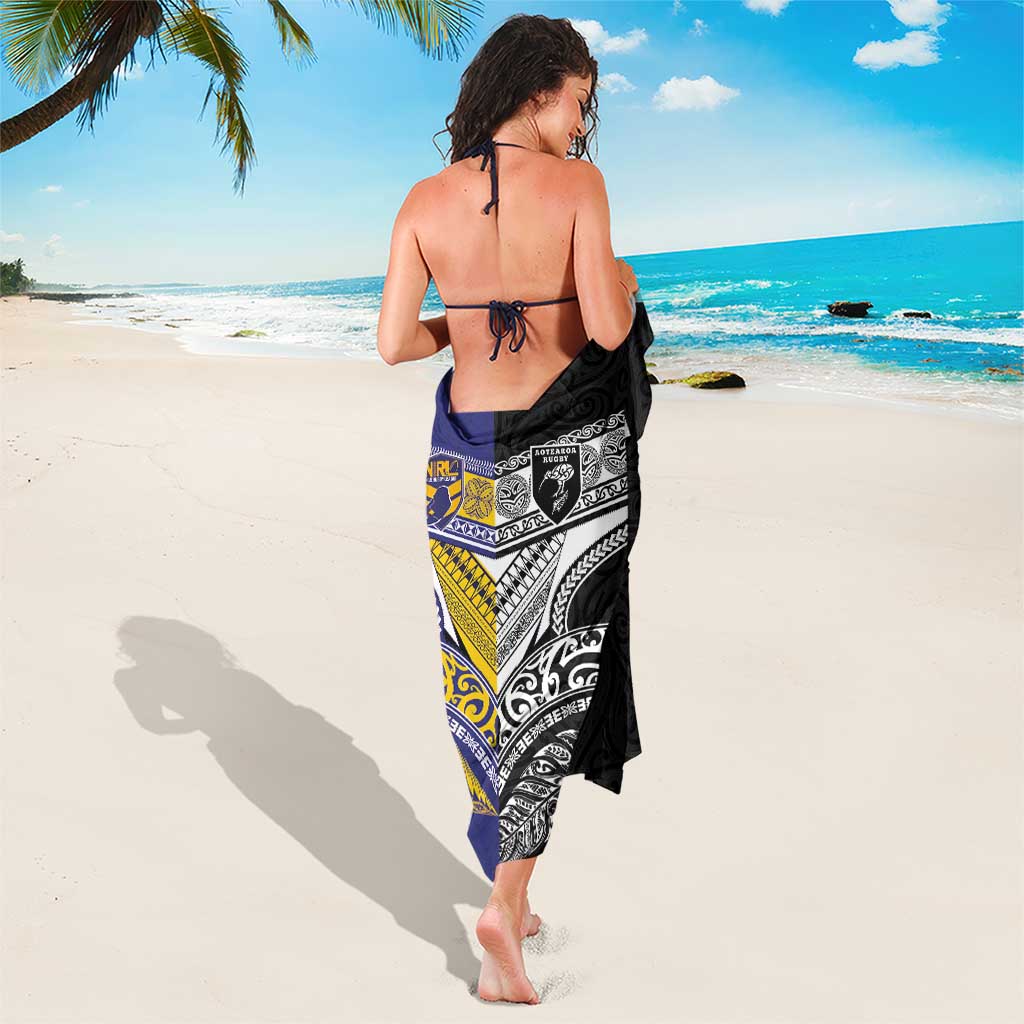 Rugby Niue and Aotearoa Sarong Hiapo with Maori Moko Tribal Heritage Tattoos - Polynesian Pride