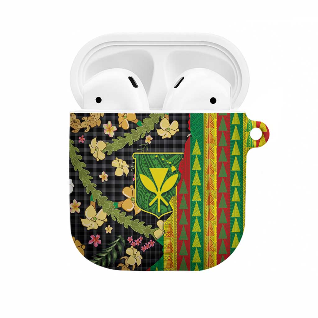 Hawaiian Tropical Plants Lei AirPods Case Kanaka Maoli Tribal with Palaka Motifs LT03 Multicolor - Polynesian Pride