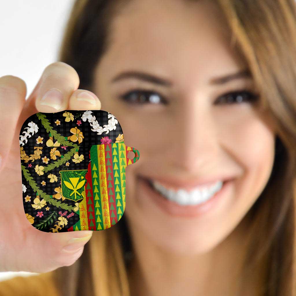 Hawaiian Tropical Plants Lei AirPods Case Kanaka Maoli Tribal with Palaka Motifs LT03 - Polynesian Pride