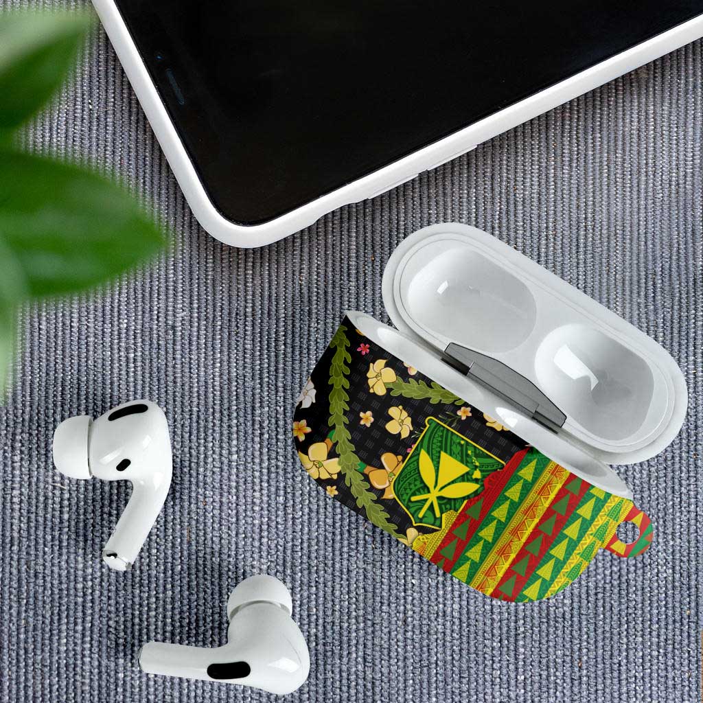 Hawaiian Tropical Plants Lei AirPods Case Kanaka Maoli Tribal with Palaka Motifs LT03 - Polynesian Pride