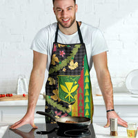 Hawaiian Tropical Plants Lei Apron Kanaka Maoli Tribal with Palaka Motifs LT03 - Polynesian Pride