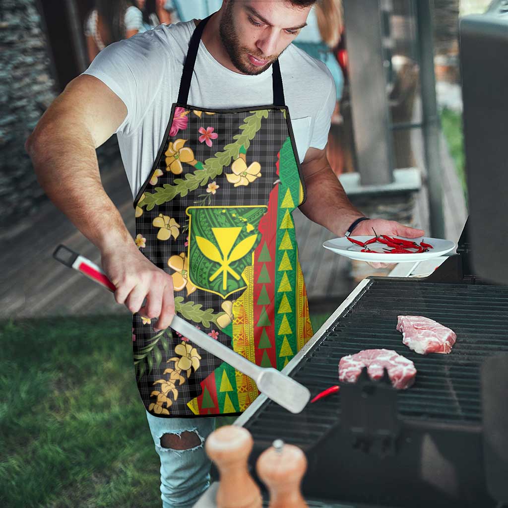 Hawaiian Tropical Plants Lei Apron Kanaka Maoli Tribal with Palaka Motifs LT03 - Polynesian Pride