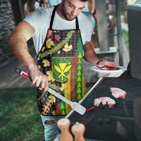Hawaiian Tropical Plants Lei Apron Kanaka Maoli Tribal with Palaka Motifs LT03 - Polynesian Pride