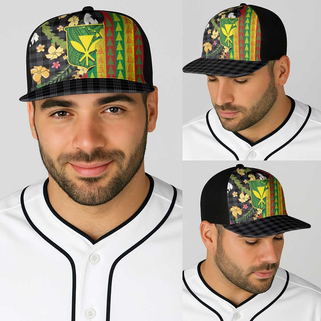 Hawaiian Tropical Plants Lei Baseball Net Cap Kanaka Maoli Tribal with Palaka Motifs LT03 - Polynesian Pride