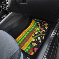 Hawaiian Tropical Plants Lei Car Mats Kanaka Maoli Tribal with Palaka Motifs LT03 - Polynesian Pride
