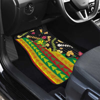 Hawaiian Tropical Plants Lei Car Mats Kanaka Maoli Tribal with Palaka Motifs LT03 - Polynesian Pride
