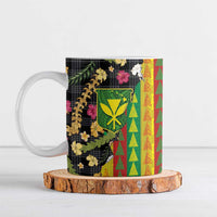 Hawaiian Tropical Plants Lei Ceramic Mug Kanaka Maoli Tribal with Palaka Motifs LT03 Multicolor - Polynesian Pride
