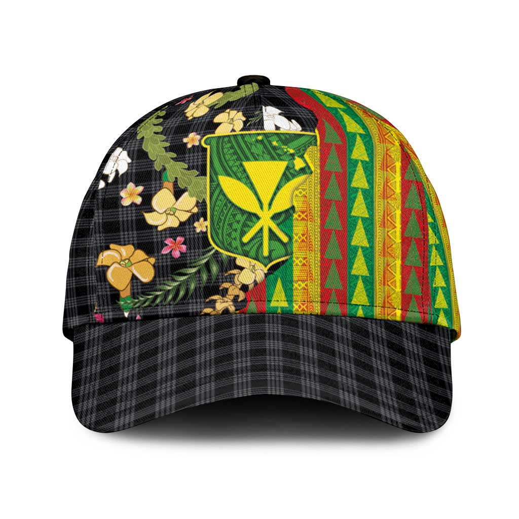 Hawaiian Tropical Plants Lei Classic Cap Kanaka Maoli Tribal with Palaka Motifs LT03 Universal Fit Multicolor - Polynesian Pride
