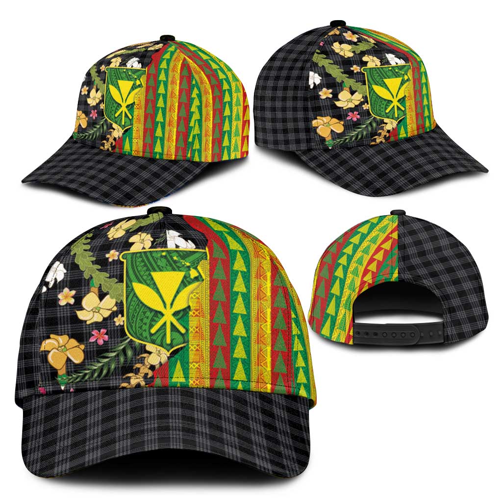 Hawaiian Tropical Plants Lei Classic Cap Kanaka Maoli Tribal with Palaka Motifs LT03 - Polynesian Pride