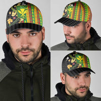 Hawaiian Tropical Plants Lei Classic Cap Kanaka Maoli Tribal with Palaka Motifs LT03 - Polynesian Pride