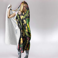 Hawaiian Tropical Plants Lei Hooded Blanket Kanaka Maoli Tribal with Palaka Motifs LT03 - Polynesian Pride