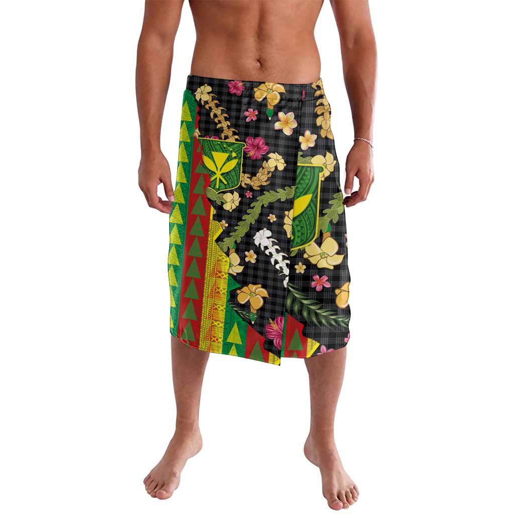 Hawaiian Tropical Plants Lei Lavalava Kanaka Maoli Tribal with Palaka Motifs LT03 Multicolor - Polynesian Pride