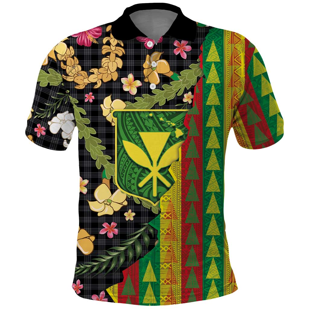 Hawaiian Tropical Plants Lei Polo Shirt Kanaka Maoli Tribal with Palaka Motifs LT03 Multicolor - Polynesian Pride