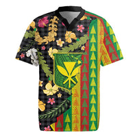 Hawaiian Tropical Plants Lei Rugby Jersey Kanaka Maoli Tribal with Palaka Motifs LT03 Multicolor - Polynesian Pride
