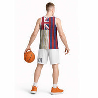Hawaiian Tropical Plants Lei Basketball Jersey National Flag Style - Polynesian Pride