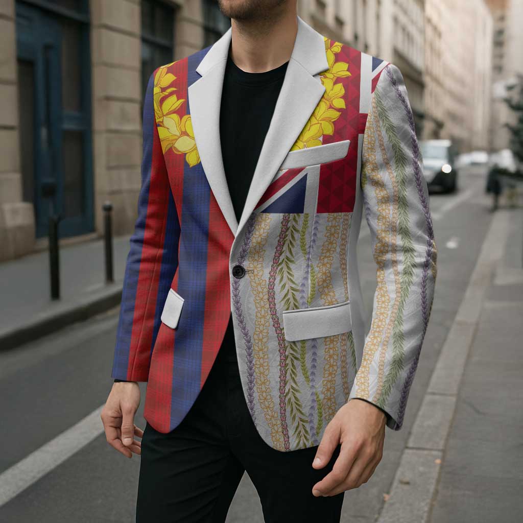 Hawaiian Tropical Plants Lei Blazer National Flag Style LT03 - Polynesian Pride