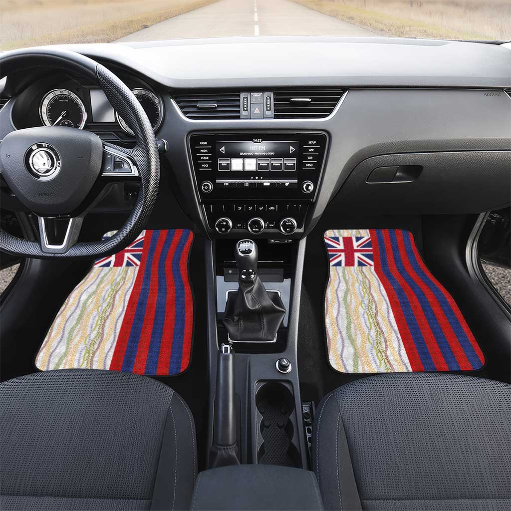 Hawaiian Tropical Plants Lei Car Mats National Flag Style - Polynesian Pride