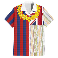 Hawaiian Tropical Plants Lei Family Matching Off Shoulder Maxi Dress and Hawaiian Shirt National Flag Style - Polynesian Pride