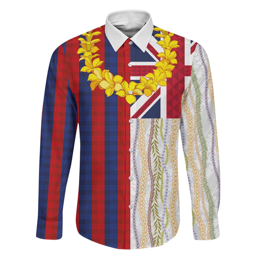 Hawaiian Tropical Plants Lei Family Matching Off Shoulder Maxi Dress and Hawaiian Shirt National Flag Style - Polynesian Pride