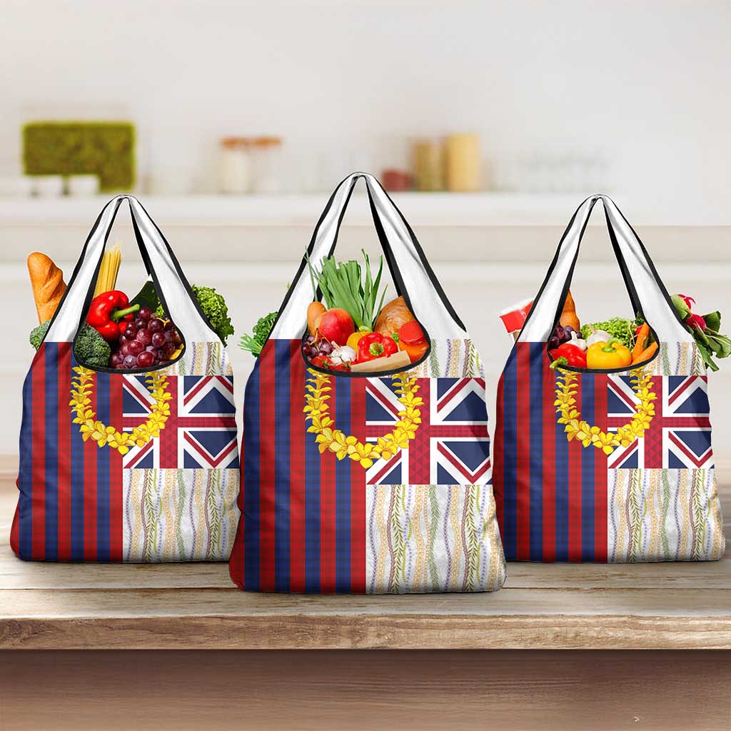 Hawaiian Tropical Plants Lei Grocery Bag National Flag Style LT03 3-pack One Size Multicolor - Polynesian Pride
