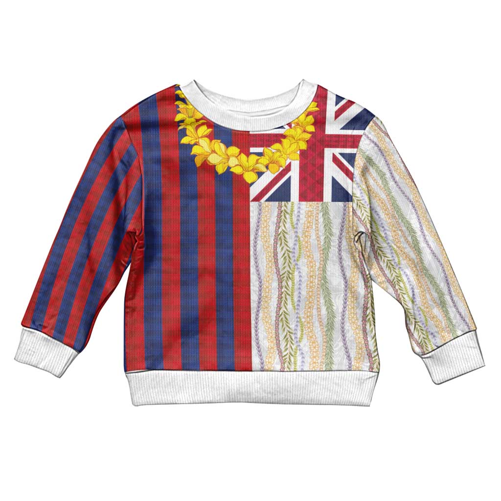 Hawaiian Tropical Plants Lei Kid Ugly Christmas Sweater National Flag Style LT03 Kid Multicolor - Polynesian Pride