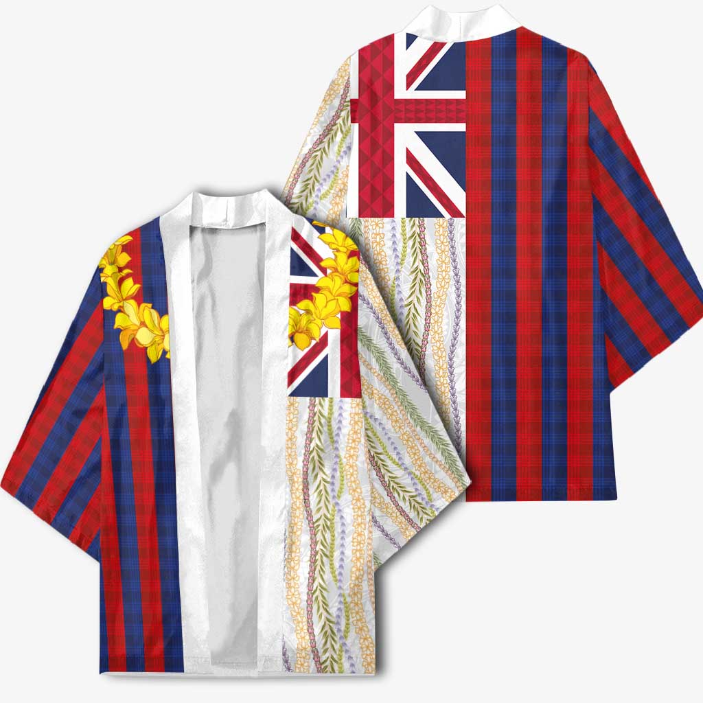 Hawaiian Tropical Plants Lei Kimono National Flag Style LT03 - Polynesian Pride