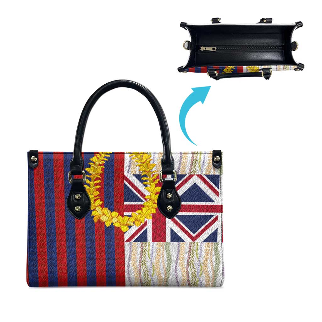 Hawaiian Tropical Plants Lei Leather Bag National Flag Style LT03 - Polynesian Pride