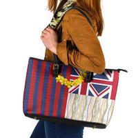 Hawaiian Tropical Plants Lei Leather Tote Bag National Flag Style LT03 Multicolor - Polynesian Pride