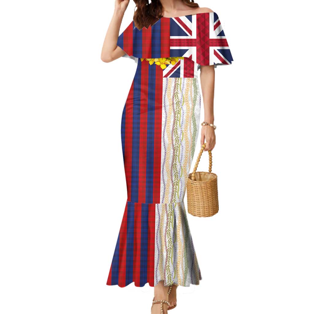 Hawaiian Tropical Plants Lei Mermaid Dress National Flag Style LT03 Women Multicolor - Polynesian Pride