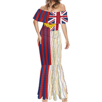 Hawaiian Tropical Plants Lei Mermaid Dress National Flag Style LT03 - Polynesian Pride