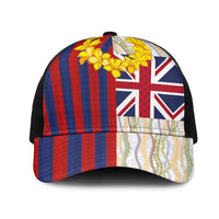 Hawaiian Tropical Plants Lei Mesh Trucker Cap National Flag Style - Polynesian Pride