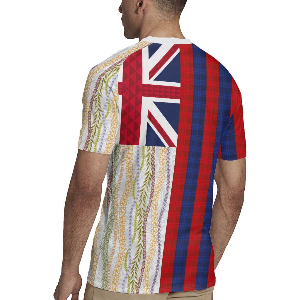Hawaiian Tropical Plants Lei Rugby Jersey National Flag Style LT03 - Polynesian Pride