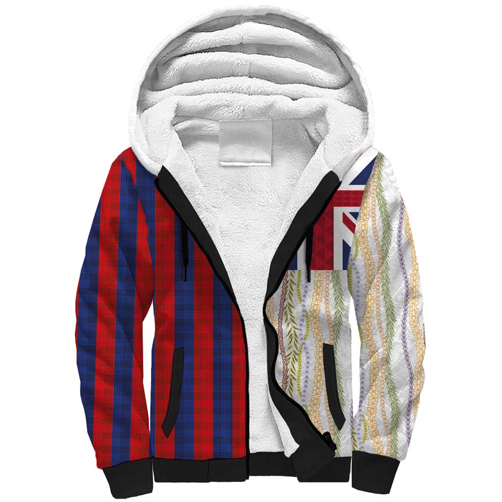 Hawaiian Tropical Plants Lei Sherpa Hoodie National Flag Style LT03 Unisex Multicolor - Polynesian Pride