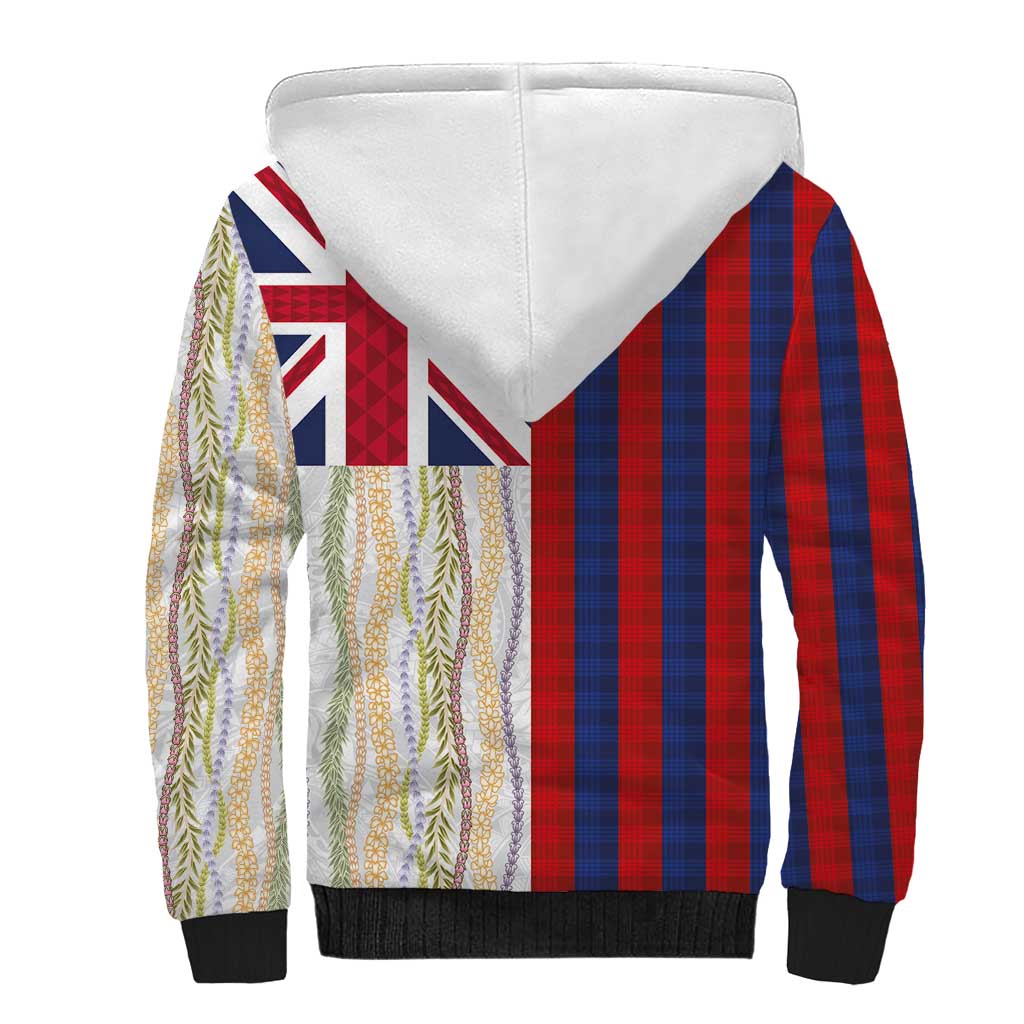 Hawaiian Tropical Plants Lei Sherpa Hoodie National Flag Style LT03 - Polynesian Pride