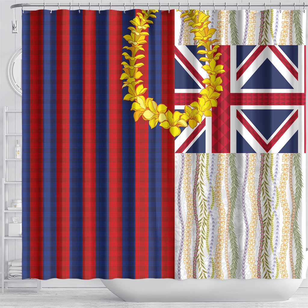 Hawaiian Tropical Plants Lei Shower Curtain National Flag Style LT03 - Polynesian Pride