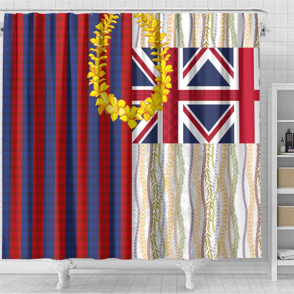 Hawaiian Tropical Plants Lei Shower Curtain National Flag Style LT03 - Polynesian Pride