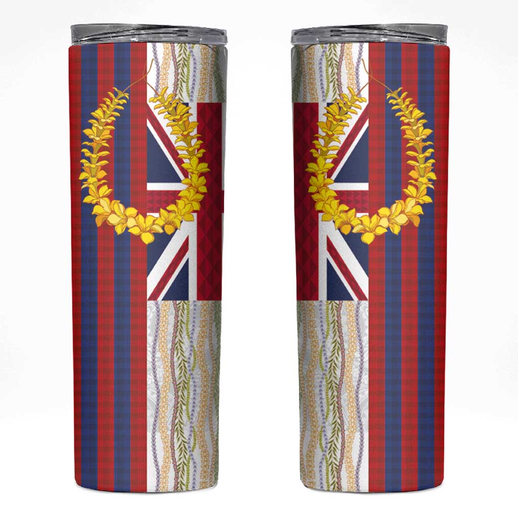 Hawaiian Tropical Plants Lei Skinny Tumbler National Flag Style LT03 Multicolor - Polynesian Pride