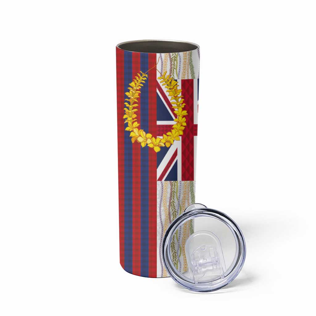 Hawaiian Tropical Plants Lei Skinny Tumbler National Flag Style LT03 - Polynesian Pride