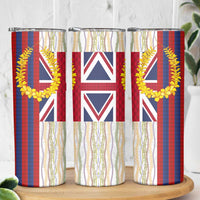 Hawaiian Tropical Plants Lei Skinny Tumbler National Flag Style LT03 - Polynesian Pride