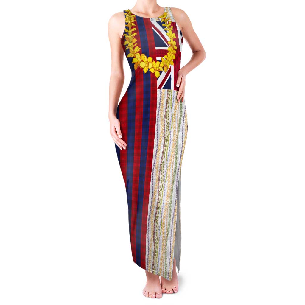Hawaiian Tropical Plants Lei Tank Maxi Dress National Flag Style LT03 Women Multicolor - Polynesian Pride