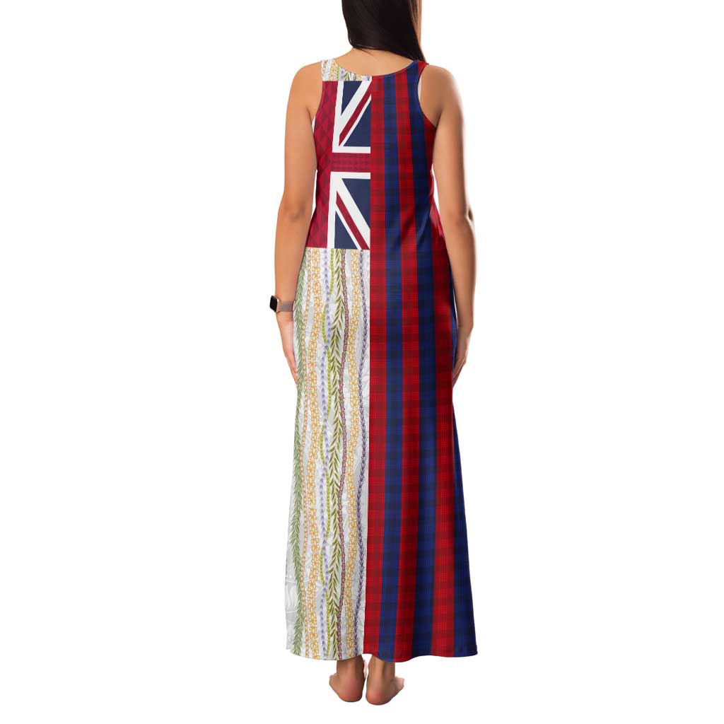 Hawaiian Tropical Plants Lei Tank Maxi Dress National Flag Style LT03 - Polynesian Pride