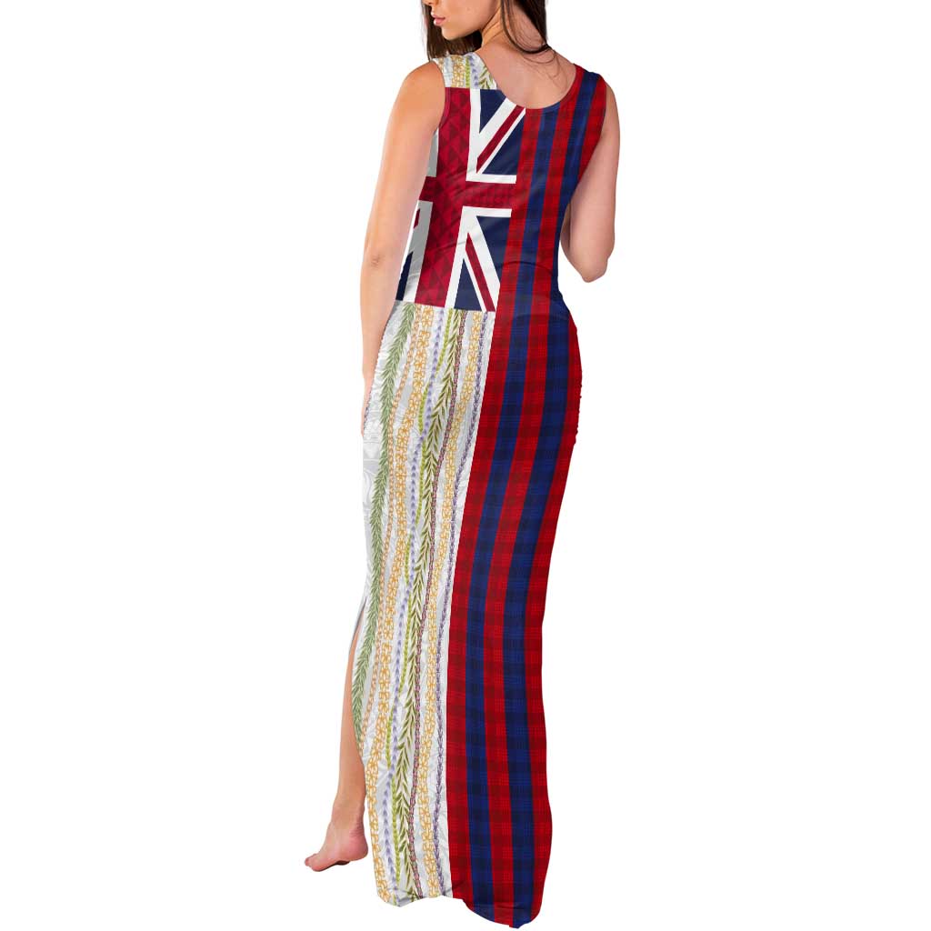 Hawaiian Tropical Plants Lei Tank Maxi Dress National Flag Style LT03 - Polynesian Pride