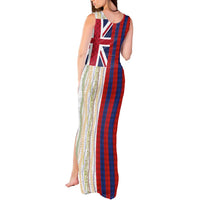 Hawaiian Tropical Plants Lei Tank Maxi Dress National Flag Style LT03 - Polynesian Pride