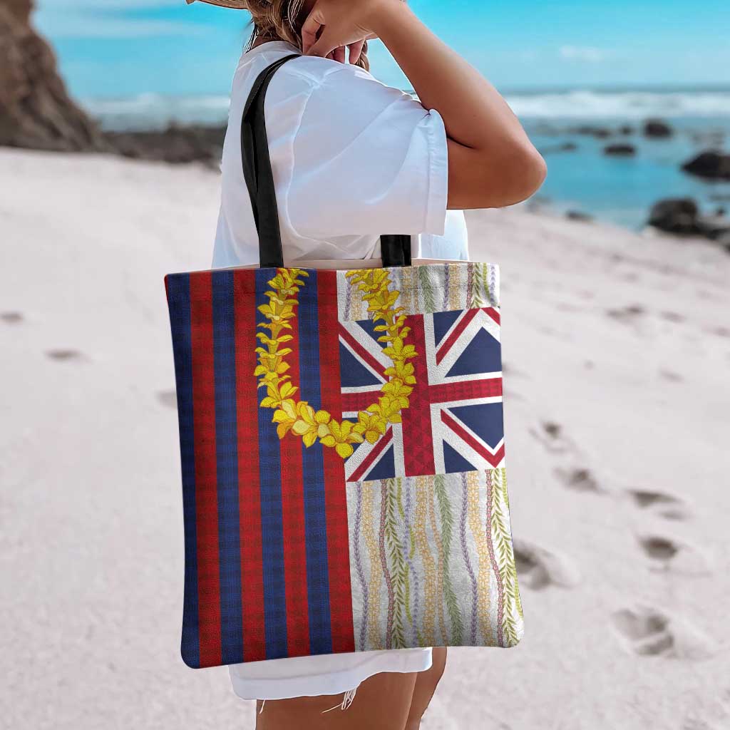 Hawaiian Tropical Plants Lei Tote Bag National Flag Style LT03 - Polynesian Pride