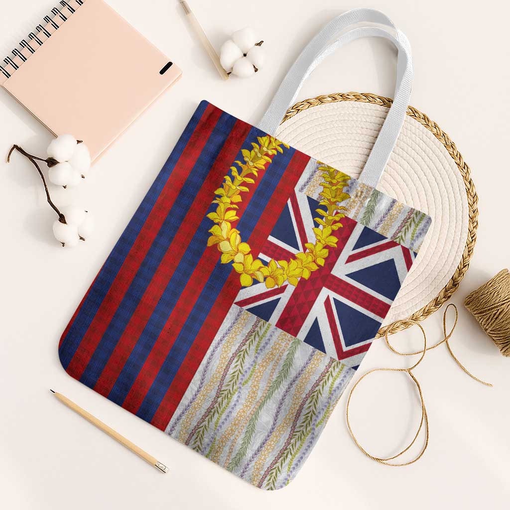 Hawaiian Tropical Plants Lei Tote Bag National Flag Style LT03 White Strap One Size Multicolor - Polynesian Pride